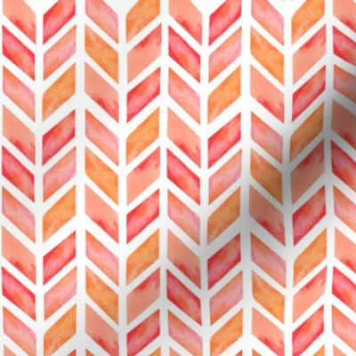 Watercolor Herringbone in Solid Pinks