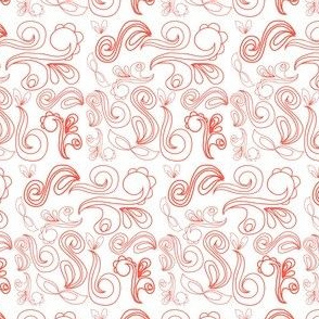 Paisley Floral - Coral pink