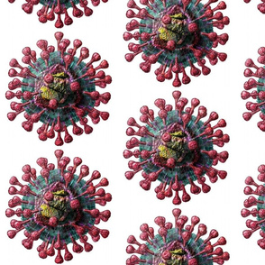 Coronavirus #4 on White Covid Virus Polka
