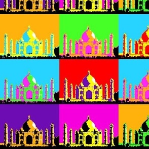 Bright Coloured Pop Art Style Taj Mahal Blocks 