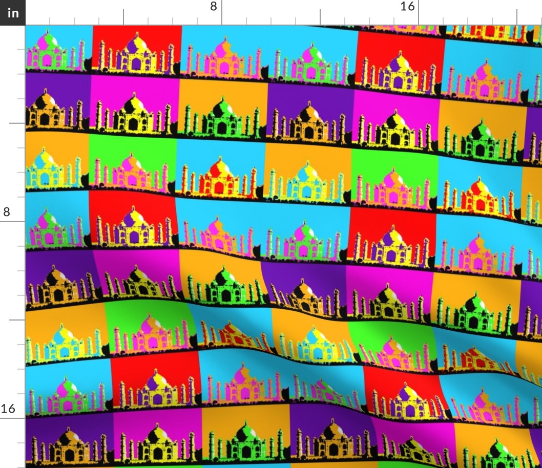 Bright Coloured Pop Art Style Taj Mahal Blocks 