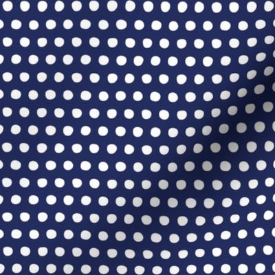 navy white petite polka