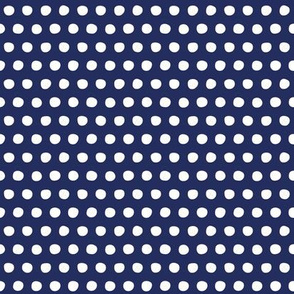 navy white petite polka