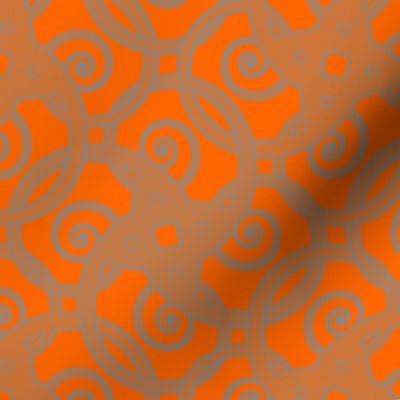 tribal tattoo spiral squares fabulously orange