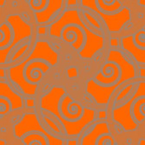 tribal tattoo spiral squares fabulously orange