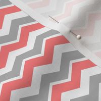 Grey White Coral Chevron