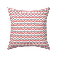 Grey White Coral Chevron