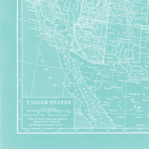 Teal Minimalist US Map