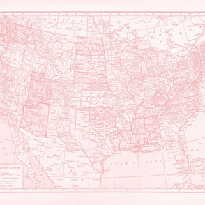 Minimalist Pink map of United States-ed