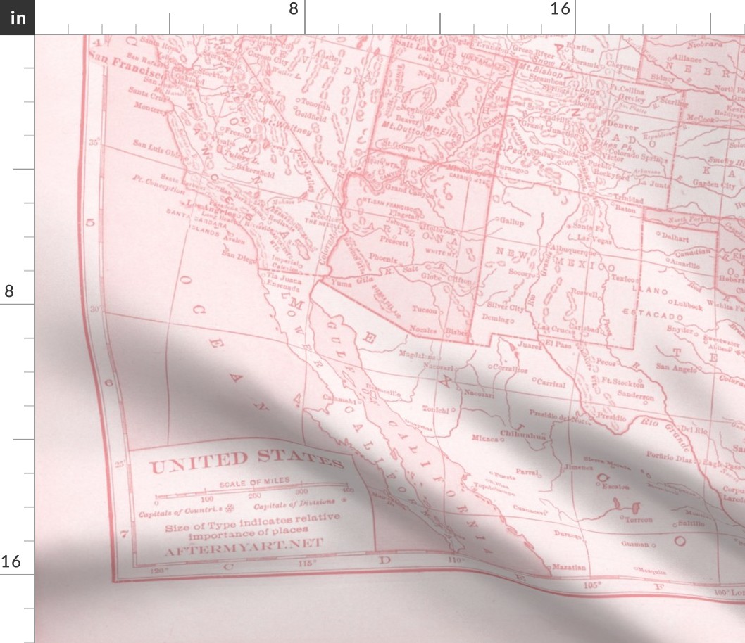 Minimalist Pink map of United States-ed