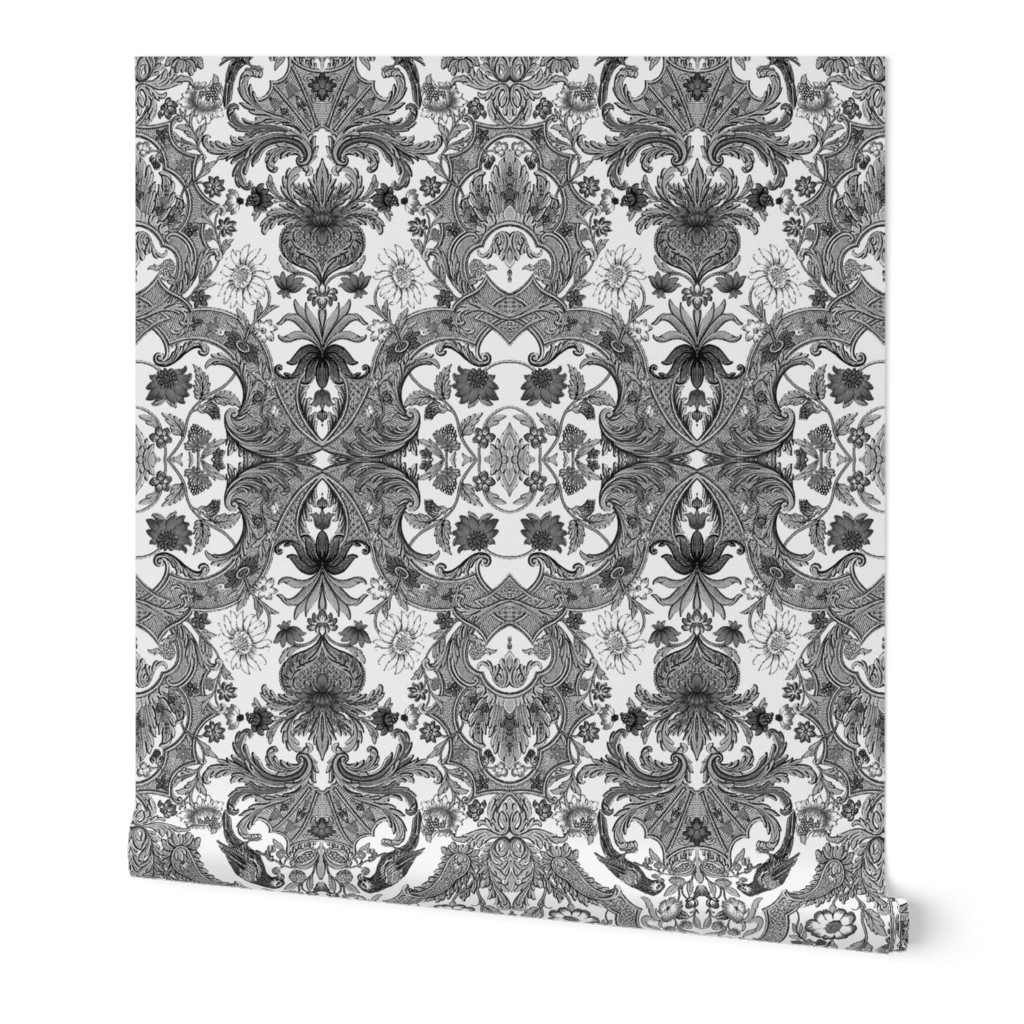 Parrot Damask ~ Black 