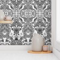 Parrot Damask ~ Black 