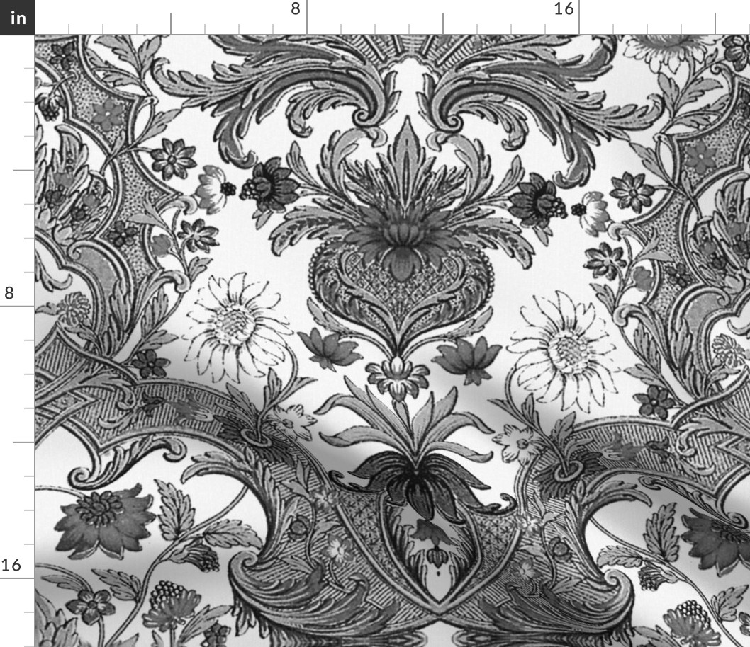 Parrot Damask ~ Black 