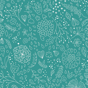 Green_pattern_with_flowers