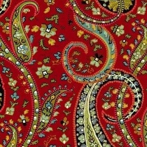 India Red Paisley