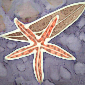 Orange Starfish on Purple Tones with kelp