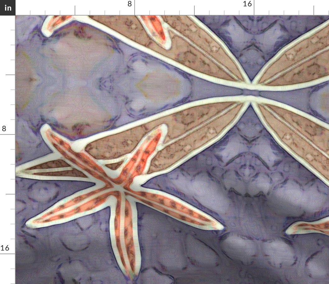 Orange Starfish on Purple Tones with kelp
