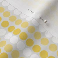 Yellow & White Polka Dot Stripes on Gray