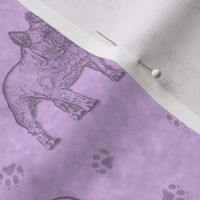 French Bulldog stamp - purple