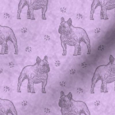 French Bulldog stamp - purple