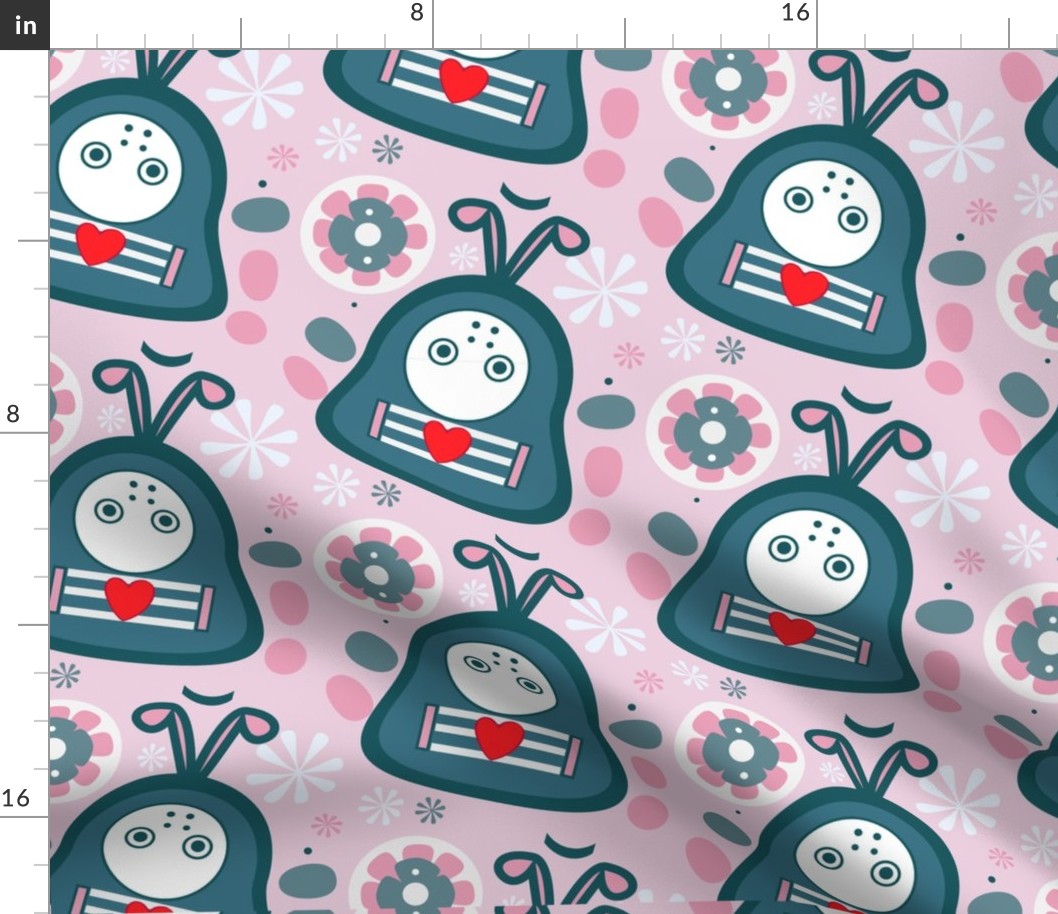 Cute pattern with Bugs in love