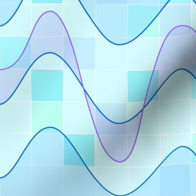 Sine Waves Blue