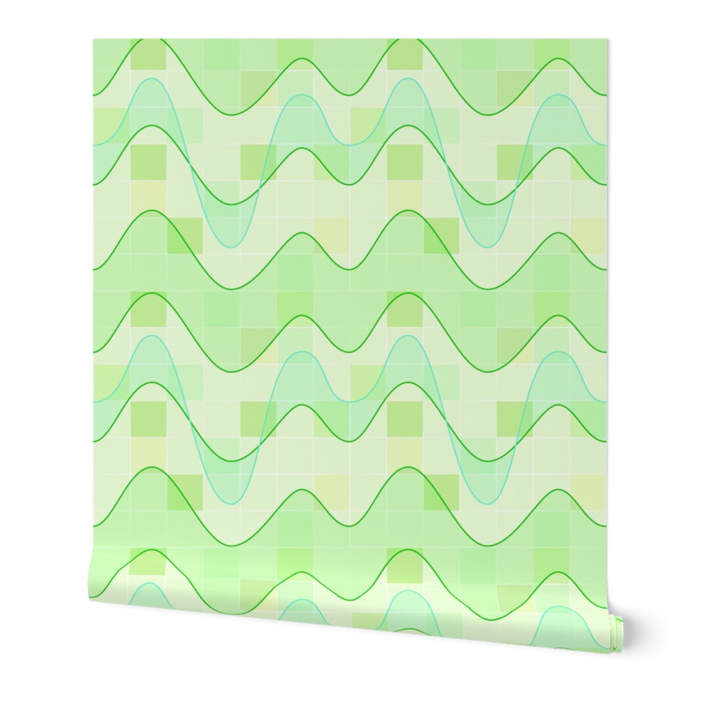 Sine Waves Bright Green