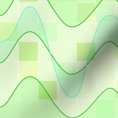 Sine Waves Bright Green