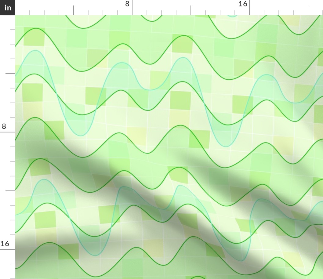 Sine Waves Bright Green