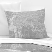 Minimalist Grey and White Map of the United States-ed
