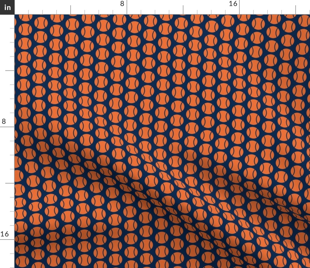 Small Half-Drop Orange/Navy Tennis Balls