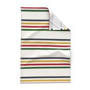 camp blanket, 1/2 inch stripes widthwise, four colors