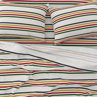 camp blanket, 1/2 inch stripes widthwise, four colors