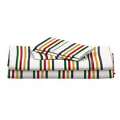 camp blanket, 1/2 inch stripes widthwise, four colors