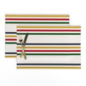 camp blanket, 1/2 inch stripes widthwise, four colors