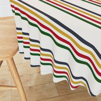 camp blanket, 1/2 inch stripes widthwise, four colors