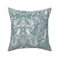 dog damask in farrow ball berrington blue 