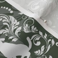 Dog damask Farrow Ball Minster Green