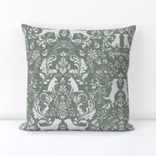 Dog damask Farrow Ball castle gray