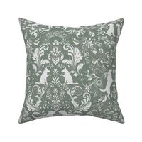 Dog damask Farrow Ball castle gray