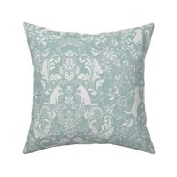 Dog damask ancona blue