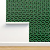 Polka Dachshunds (Christmas Green)