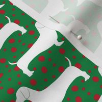 Polka Dachshunds (Christmas Green)