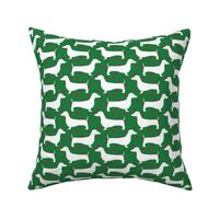 Polka Dachshunds (Christmas Green)