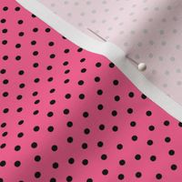 Dots, Black Spots on Bubblegum Pink