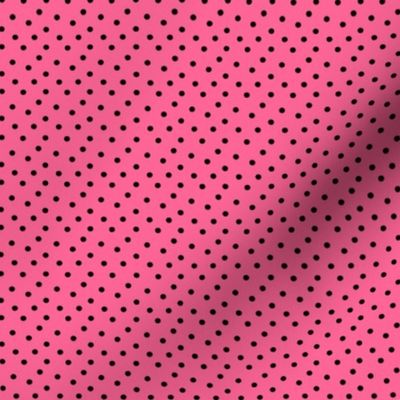 Dots, Black Spots on Bubblegum Pink