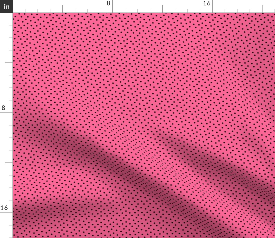 Dots, Black Spots on Bubblegum Pink