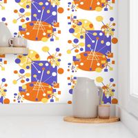 Geometric Atomic Wallpaper II White 