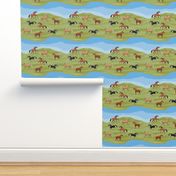Horses at the river _grass_4fade_water_smudge_grass_