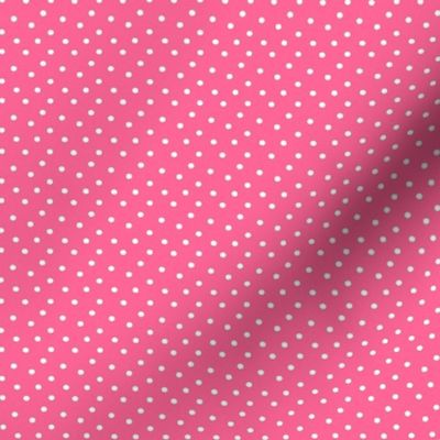 Boho Dots | White Spots on Bubblegum Pink